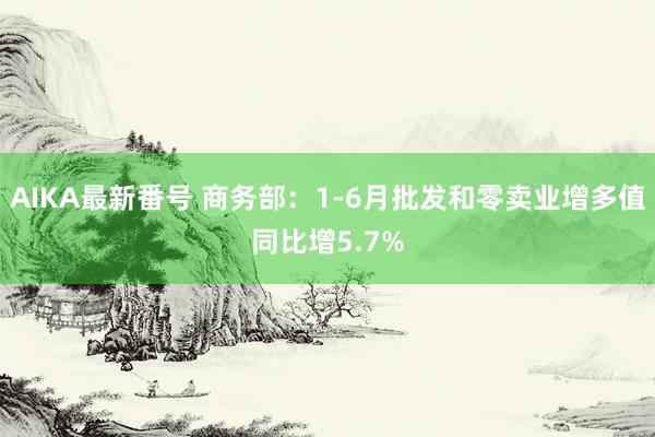 AIKA最新番号 商务部：1-6月批发和零卖业增多值同比增5.7%