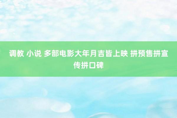 调教 小说 多部电影大年月吉皆上映 拼预售拼宣传拼口碑