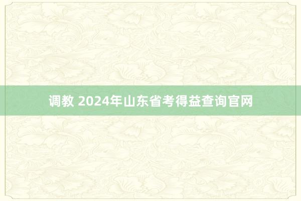 调教 2024年山东省考得益查询官网